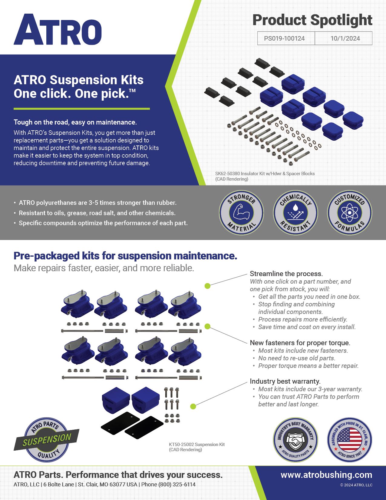 PS019-100124 ATRO Suspension Kits. One click. One pick.™