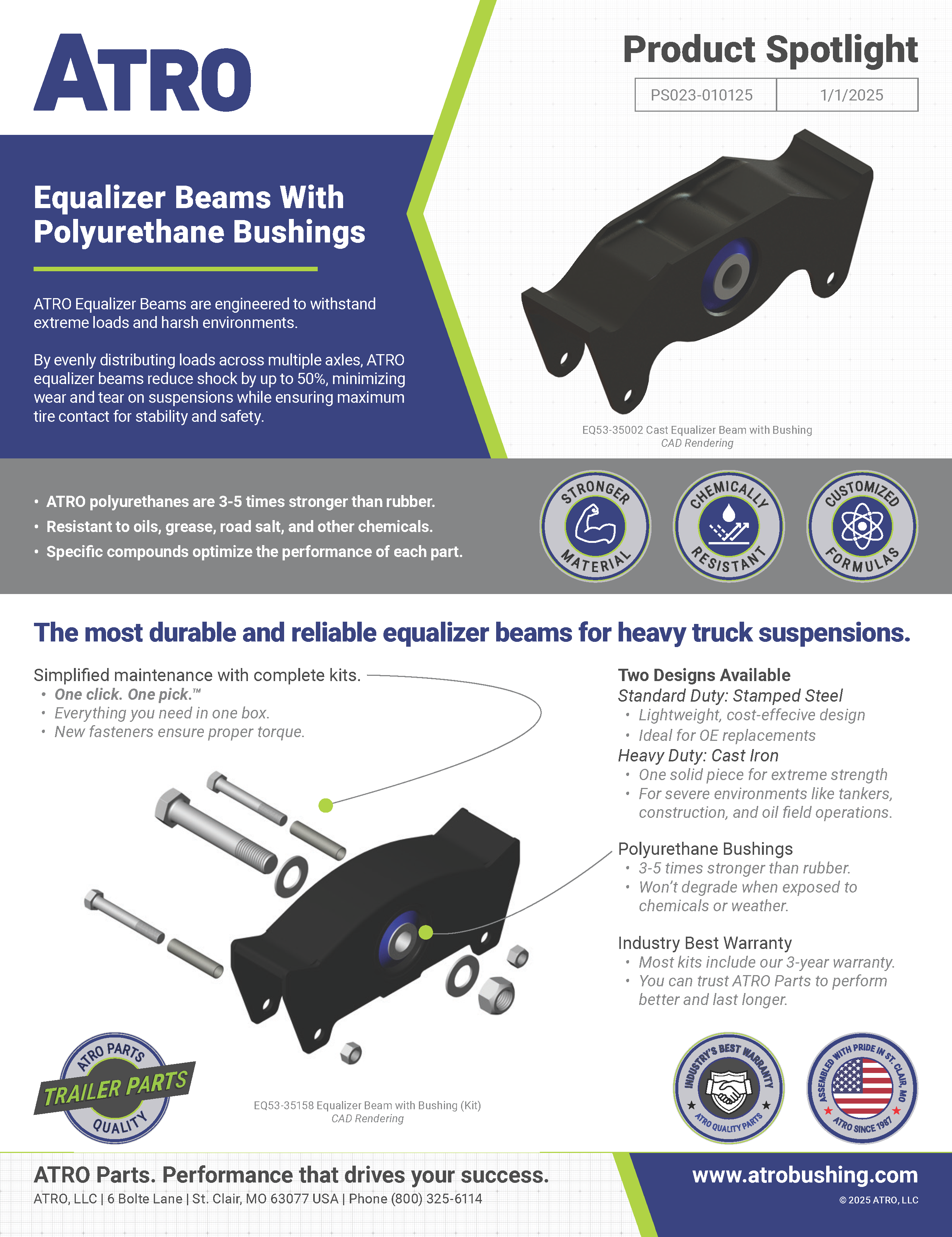 PS023-010125 Equalizer Beams With Polyurethane Bushings